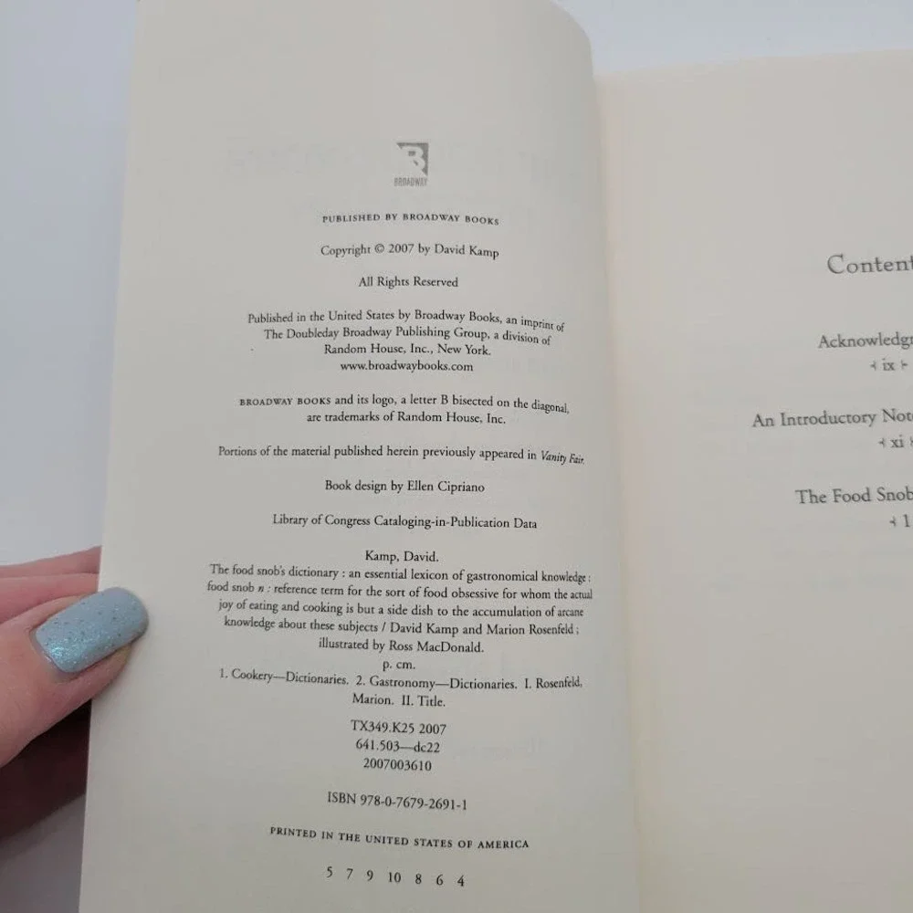 Food Snob Dictionary Essential Lexicon of‎ Gastronomical Knowledge by David Camp